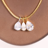 8-16 CT Custom Necklace Pear Cut Moissanite White 925 Sterling Silver Jewelry High-Quality Premium Christmas Gift Hypoallergenic