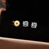 Cultivated Diamond Stud Earrings Round D Color VVS1 925 Sterling Silver Hypoallergenic Non Tarnish Minimal Commute Earring