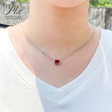 6×8mm Lab Grown Gemstone Emerald Cut Necklace D Color Ruby Sapphire Emerald VVS1 Clarity Banquet Anniversary