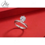 Crown Shape Round Moissanite Twisted Adjustable Ring Women Only Gifts For Festivals And Anniversaries
