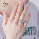 Vintage European Cut Cushion Halo Moissanite Ring Women Only Gifts For Festivals And Anniversaries