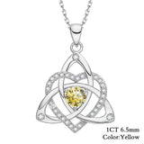 Heart-shaped Clover Necklace 925 Sterling Silver with Moissanite Round Cut VVS1 Jewelry Gift for Women’s Special Occasions