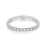 Round Tennis Bracelet Adorned with Exquisite Moissanite Multiple Size Options 925 Silver Material, Fashionable Holiday Gift