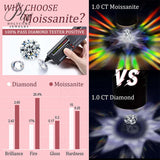 Moissanite Necklace Snowflake Pendant Multicolor Round Cut 925 Sterling Silver 1ct  For Women Wedding Bridal Fine Jewelry Charms