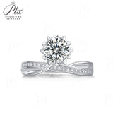 Crown Shape Round Moissanite Twisted Adjustable Ring Women Only Gifts For Festivals And Anniversaries