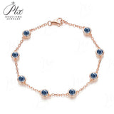 Moissanite Bracelet with 2.4CT D White/Black/Vivid Blue/Green Round Moissanite 925 Silver Plated Gold Women Man Party Gift Daily