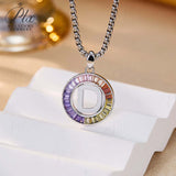 Zircon 925 Sterling Silver Rainbow Coloured Alphabet Necklace Commuting Daily Wear