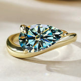 S925 Ring With 3CT Pear Shaped Moissanite D Color/Ruby/Sapphire/Colombian Emerald /Zambian Emerald VVS1 Clarity Customized For Banquet & Festival Gifts