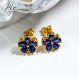 Flower-Shaped Earring Jewelry with Moissanite/Sapphire/Ruby 925 Sterling Silver Plated Screwback Earrings for Women