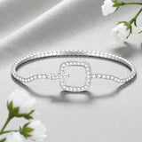 Moissanite Round Cut Multi Style Lock Design Bracelet Premium Radiant Jewelry Versatile Lock Trendy Bracelet Popular Gift Idea