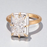 Radiant Cut Ring with 5CT D Color Moissanite Diamond 10k 14k 18K Gold Plated 925 Silver for Women Man Engagement Wedding Jewely