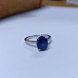 Egg-shaped Ring with Lab Grown Ruby Sapphire Zambian Padparadscha 925 Silver Circle for Engagement Christmas Party Fine Jewely