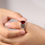 Moissanite Lab Grown Gemstone Ring Asscher Cut Moissanite Ruby Sapphire Colombian S925 Woman Man Anniversary Party Daily Charms