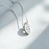 Necklace with 1/2/3CT D Color Marquise Cut Moissanite S925 Plated White Yellow Rose Gold Chain Engagement Daily Gift