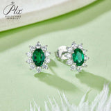 0.8-1.5CT Lab Grown Gemstone Stud Earrings 925 Sterling Silver Material Screw Back Design Suitable for Halloween/Christmas Gifts