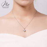 Princess Cut 1/2CT 925 Sterling Silver Halo Moissanite Pendant Necklace Women Only Gifts For Festivals And Anniversaries