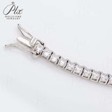 Four-Claw Tennis Bracelet With 5mm Round Moissanite Diamonds 925 Silver Plated With White Gold Daily Jewelry For Women Christmas & Anniversary Gift Allergy