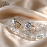 Lab Grown Diamond Earrings New Arrival Design 10K/14K/18K Solid Yellow Gold Round Cut 2/4ct DEF VVS Minimalist Stud Earrings for Women Hypoallergenic for Daily Wear Factory Direct Supply