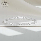 1mm Double-Row Round D-Color Moissanite Tennis Bracelet S925 Silver Plated With Yellow Gold First Choice For Gifting