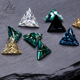 100% Real Moissanite Stone Triangle Cut Multicolor VVS1 Loose Beads With Certificate For Women Jewelry Making Charms Wholesale