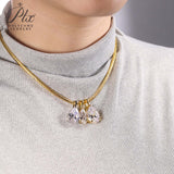 8-16 CT Custom Necklace Pear Cut Moissanite White 925 Sterling Silver Jewelry High-Quality Premium Christmas Gift Hypoallergenic