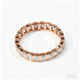 Moissanite Ring Full Eternity Engagement Ring Emerald Cut 18K 14K Gold Silver Band Wedding Band jewelry for Women Bezel Set