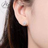 Pear Cut Moissanite Halo Stud Earrings Women Only Gifts For Festivals And Anniversaries
