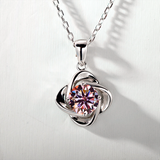 Moissanite Diamond 6.5mm 1CT Necklace For Womens Solitaire Pendant 925 Silver Chains D White  Jewelry Customized Gift