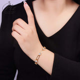 Paperclip Bracelet with Exquisite Moissanite Accents Women's Style Fashionable and Popular An Excellent Holiday Gift