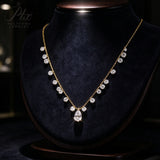 Lab Grown Diamond Necklace 10K4K/18K Gold Pear/Round Shape DEF Color Pendant Hypoallergenic Direct from Factory Daily Office Wear Perfect Gift