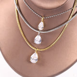 8-16 CT Custom Necklace Pear Cut Moissanite White 925 Sterling Silver Jewelry High-Quality Premium Christmas Gift Hypoallergenic