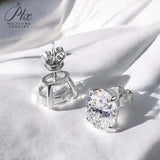 2-8CT Oval Moissanite Earrings for Women Solid 925 Sterling Silver Lab grown Gemstone Screw Back Design Hypoallergenic