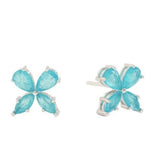 Stud Earring Necklace Jewelry Set Lab Paraiba Sapphire S925 Sterling Silver Marquise Pear are suitable for engagements