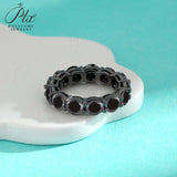 925 Sterling Silver Ring Moissanite Stone Round Shape Black Color Fine Jewelry Hypoallergenic Customized Style Top Quality Charm
