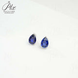 Lab Grown Gemstone Earrings 3.7-5CT Ruby Sapphire Colombia Padparadscha 925 Silver Three Claw Design Pear Earring Hypoallergenic