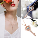 Moissanite Necklace Key D color 6.5mm 1ct  925 Sterling Silver Top Quality Pendant For Women Wedding/Anniversary Special Gift