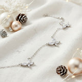 Butterfly Necklace with2.4CT D Color Marquise Cut Moissanite S925 Plated White Yellow Rose Gold Chain Engagement Chrisrmas Daily