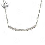 Bar Necklace 0.9CT Round D Color/Black/Champagne/Vivid Blue Moissanite S925 Plated Chain for Anniversary Chrisrmas Gift Daily