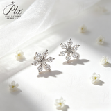 Moissanite Stud Earrings Snowflake D Color VVS1 Clarity 925 Sterling Silver GRA Certified Hypoallergenic Non Tarnish Office Commuter Jewelry