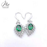 0.8-7CT Oval Cut Ruby/Sapphire/Colombian Emerald Earrings Lab-Grown Gemstone Jewelry Gift for Christmas Easter Hypoallergenic