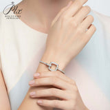 Moissanite Round Cut Multi Style Lock Design Bracelet Premium Radiant Jewelry Versatile Lock Trendy Bracelet Popular Gift Idea