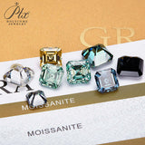 Luxury Multicolor Moissanite Gemstones  Asscher Cut Loose Diamonds  Perfect for Rings Earrings & Pendant Making