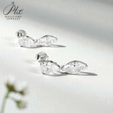 Moissanite Earrings with 4CT Multicolor Pear Marquise Cut Moissanite 925 Silver Ear Stud for Woman Fashion Daily Christmas Jewely