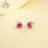3-6.5CT Custom Earrings Lab Grown Gemstone Emerald/Ruby 925 Silver Gift Hypoallergenic Fade Resistant Factory Direct Sale
