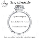 Crown Shape Round Moissanite Twisted Adjustable Ring Women Only Gifts For Festivals And Anniversaries