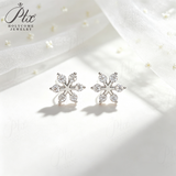 Moissanite Stud Earrings Snowflake D Color VVS1 Clarity 925 Sterling Silver GRA Certified Hypoallergenic Non Tarnish Office Commuter Jewelry