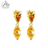 Moissanite Earrings with 4CT Multicolor Pear Marquise Cut Moissanite 925 Silver Ear Stud for Woman Fashion Daily Christmas Jewely