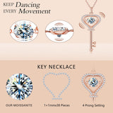 Moissanite Necklace Key D color 6.5mm 1ct  925 Sterling Silver Top Quality Pendant For Women Wedding/Anniversary Special Gift