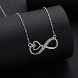 The Infinite Love Series 925 Silver Necklace Moissanite Round Cut VVS1 Pendant Luxury Jewelry for Women