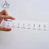 CUSTOM ZIRCON SETS - COMPARISON CHART FOR VARIOUS SHAPES AND SIZES SUITABLE FOR JEWELRY TOOLS